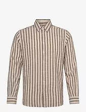 Mmgmarley Seer Stripe Ls Shirt Mos Mosh Gallery Beige