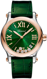Chopard Dameur 278582-6005 Happy Sport Grøn/læder Ø36 Mm