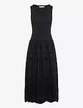 Openwork Embroidered Combined Dress Mango Black