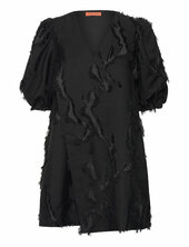 Puffy Sleeves Mini Dress, 2253 Fil Stine Goya Black