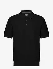 Structured Knitted Solid Polo Scotch & Soda Black