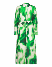 Slfclaudine Ls Ankle Shirt Dress B Selected Green