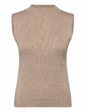 Slflura Lurex Sl Knit High Neck Selected Beige