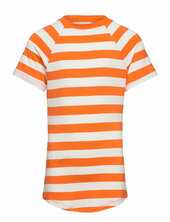Striped Print T-shirt Mango Orange