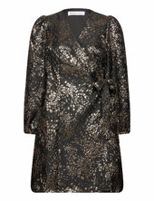 Slfpaula-siv Golden Leo 3/4 Short Dressb Selected Black