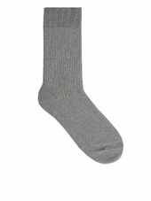 Supima Cotton Rib Socks - Grey
