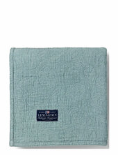 Flowers Jacquard Organic Cotton Bedspread Lexington Home Blue