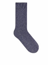 Supima Cotton Rib Socks - Blue