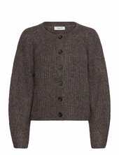 Rwtulip Wool Blend Ls O-neck Rib Kn Rosemunde Brown