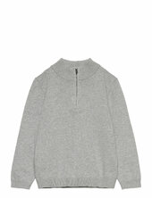 Zip Neck Jumper Mango Grey