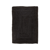 Bombay Tæppe - Flettet Jute - 90x60 Cm - Mørkegrå - House Nordic
