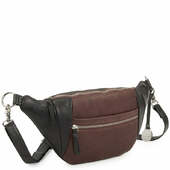 BemÆrk: Kollektionsprøve. Style Neptune I Sort/mørkebrun. Stor Tofarvet Bumbag I Kvalitetslæder M. Masser Af Rum