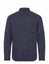 Mmggibson Linen Stripe Shirt Mos Mosh Gallery Navy