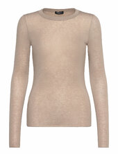 Long-sleeved Wool-blend T-shirt Mango Beige