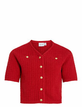 Vitut S/s V-neck Knit Cardigan/ka Vila Red