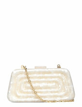 Pearl-effect Clutch Bag Mango Cream