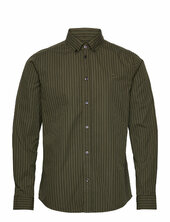 Kristian Stripe Poplin Shirt Les Deux Green