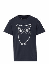 Regular Big Owl T-shirt - Gots/vega Knowledge Cotton Apparel Black