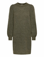 Slfmola Mia Ls Knit Dress Selected Green