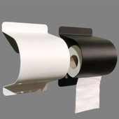 Toiletrulleholder Med Tape Til Væg - Hvid Metal