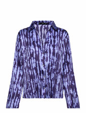 Printed Shirred Shirt Mango Blue