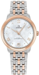 Omega Dameur 434.20.34.20.05.001 De Ville Prestige Hvid/18 Karat Rosa