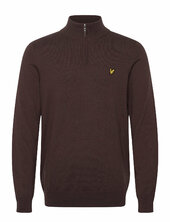 Cotton Merino Quarter Zip Jumper Lyle & Scott Brown