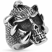 Angry Skullface Bikerring