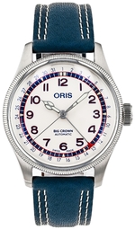 Oris Herreur 01 754 7785 4081-set Big Crown Hank Aaron Hvid/læder
