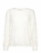 Blouse From Freequent In A Soft Material With A Lovely Hole Pattern. In Addition Free/quent White