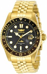 Invicta Herreur 30622 Sort/gul Guldtonet Stål Ø43 Mm