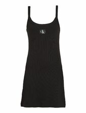 Woven Label Rib Tank Dress Calvin Klein Jeans Black
