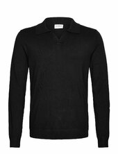 Ecovero L/s V-neck Polo Lindbergh Black