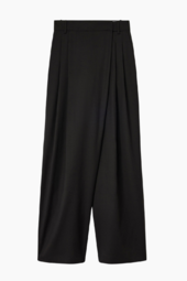 Calendered Wool Mid Waist Pants W0799 - Black - Ganni - Sort Xs