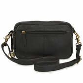 Style Orion I Sort M. Skønt Hjerte Af Nitter I Guld. Suveræn Skulder, - Og Crossbodytaske Med Fittings I Guld, Klassisk Læderrem