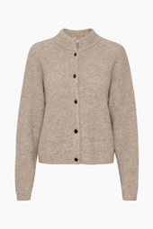 Alphagz Short Cardigan - Warm Sand Melange - Gestuz - Beige Xs