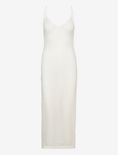 Long Openwork Knitted Dress Mango White