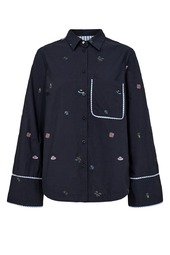 Nümph - Skjorte - Chiro Boxy Shirt - Dark Sapphire
