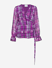 Eila Wrap Blouse Just Female Purple