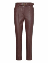 Leather-effect Trousers With Belt Mango Red
