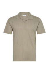 Jacquard V-neck Polo S/s Lindbergh Khaki