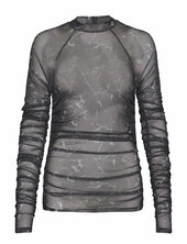 Printed Mesh Plated Long Sleeve Han Kjøbenhavn Black