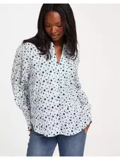 Mads Nørgaard Crinckle Pop Fleur Shirt Aop Skjorter Blue