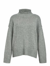 Objagnes Lo Ls H.neck Knit Pullover Noos Object Grey