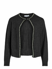 Vizafina L/s O-neck Pearl Knit Cardi/1 Vila Black