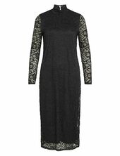 Vidida L/s High Neck Midi Lace Dress/ka Vila Black