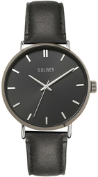 S.oliver Herreur So-4229-lq S.oliver Classic Sort/læder Ø43 Mm