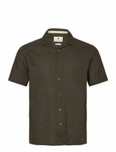 Akleo S/s Cot/linen Shirt Anerkjendt Khaki