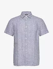 Linen Shirt Short Sleeve Sebago Navy