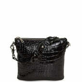 Style Limassol I Sort. Skøn Lille Håndtaske / Clutch I Præget Skind Med Flot Flettet Håndrem